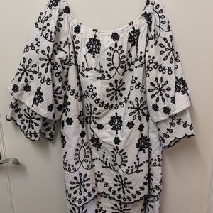 Zara off the shoulder applique dress